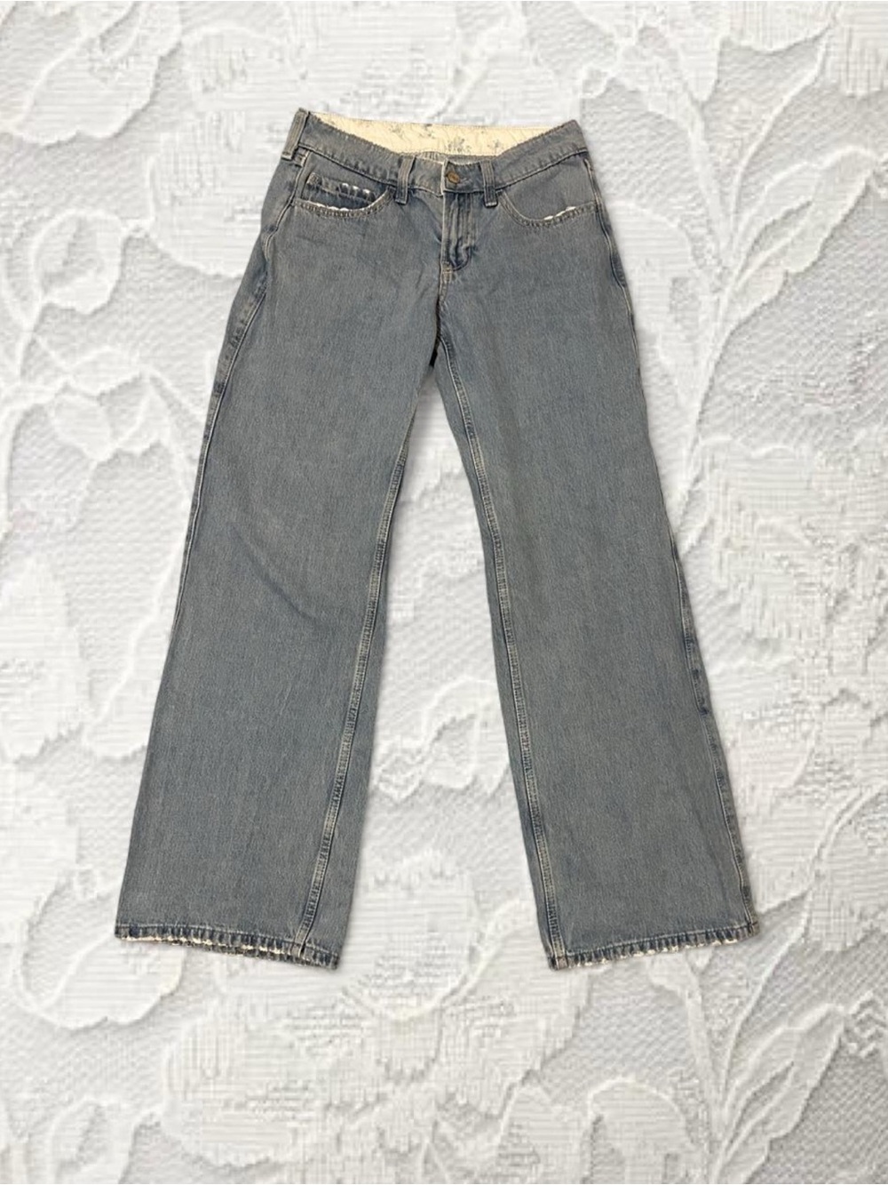 Hollister Light Gray Straight-Leg Jeans